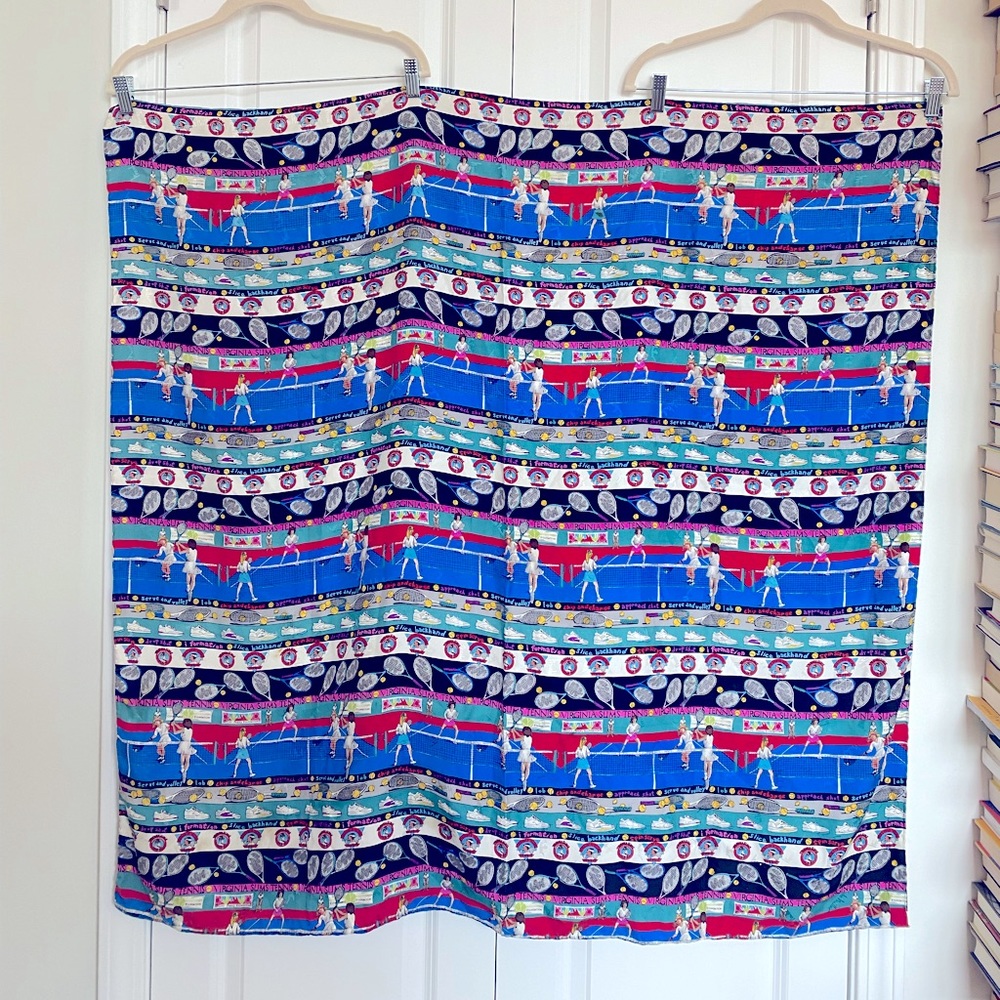 Nicole Miller Vintage Tennis Silk Scarf or Wrap